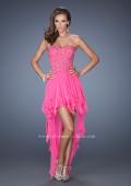 Picture of: High Low Strapless Prom Dress with Embellished Bodice in Pink, Style: 19359, Main Picture