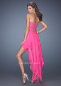 Picture of: High Low Strapless Prom Dress with Embellished Bodice in Pink, Style: 19359, Back Picture