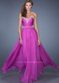 Picture of: Long Chiffon Prom Dress with Embroidered Bodice in Pink, Style: 19372, Main Picture