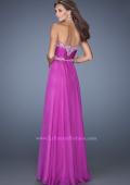 Picture of: Long Chiffon Prom Dress with Embroidered Bodice in Pink, Style: 19372, Back Picture