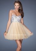 Picture of: Short Strapless A-line Prom Dress with Embellished Bodice in Nude, Style: 19373, Main Picture