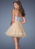 Picture of: Short Strapless A-line Prom Dress with Embellished Bodice in Nude, Style: 19373, Back Picture