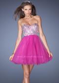 Picture of: Short Strapless A-line Prom Dress with Embellished Bodice in Pink, Style: 19373, Detail Picture 2