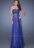 Picture of: Long Strapless Sequin Prom Dress with Chiffon Overlay in Blue, Style: 19388, Detail Picture 1