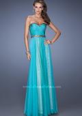 Picture of: Long Strapless Sequin Prom Dress with Chiffon Overlay in Green, Style: 19388, Detail Picture 2