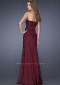 Picture of: Long Strapless Prom Dress with an Embellished Side Panel in Red, Style: 19393, Back Picture