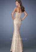 Picture of: Strapless Fitted Mermaid Prom Dress with Sequin Underlay in Nude, Style: 19396, Back Picture