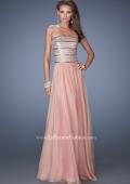 Picture of: Strapless Long Chiffon Prom Gown with Bedazzled Bodice in Pink, Style: 19398, Main Picture