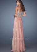 Picture of: Strapless Long Chiffon Prom Gown with Bedazzled Bodice in Pink, Style: 19398, Back Picture