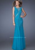 Picture of: Long Mermaid Prom Dress with Lace Applique in Blue, Style: 19420, Main Picture