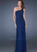 Picture of: One Shoulder Long Prom Dress with Beaded Accents in Blue, Style: 19435, Main Picture