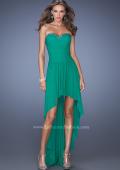 Picture of: High Low Strapless Prom Dress with a Drop Waist in Green, Style: 19447, Detail Picture 2
