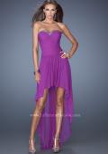 Picture of: High Low Strapless Prom Dress with a Drop Waist in Purple, Style: 19447, Detail Picture 3