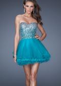 Picture of: Strapless A-line Short Dress with Ombre Sequin Bodice in Blue, Style: 19451, Main Picture