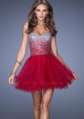 Picture of: Strapless A-line Short Dress with Ombre Sequin Bodice in Pink, Style: 19451, Detail Picture 1