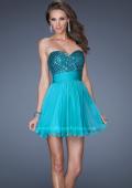 Picture of: Strapless Short Prom Dress with Sequin Bodice in Blue, Style: 19453, Main Picture