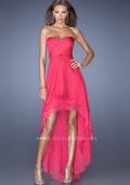 Picture of: Strapless High Low Prom Dress with Tiered Skirt in Pink, Style: 19471, Main Picture