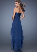 Picture of: Strapless High Low Prom Dress with Tiered Skirt in Blue, Style: 19471, Back Picture