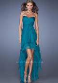 Picture of: Strapless High Low Prom Dress with Tiered Skirt in Green, Style: 19471, Detail Picture 1