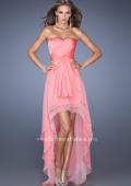 Picture of: Strapless High Low Prom Dress with Tiered Skirt in Orange, Style: 19471, Detail Picture 2