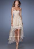 Picture of: Strapless High Low Prom Dress with Tiered Skirt in Nude, Style: 19471, Detail Picture 3