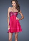 Picture of: Strapless Short Dress with Sequin Lace Bodice in Pink, Style: 19477, Main Picture