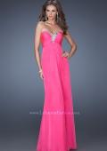 Picture of: Strapless Long Chiffon Prom Dress with Bejeweled Bodice in Pink, Style: 19528, Main Picture