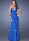 Picture of: Strapless Long Chiffon Prom Dress with Bejeweled Bodice in Blue, Style: 19528, Detail Picture 3