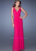 Picture of: Long Jersey Prom Gown with Embellished Illusion Neckline in Pink, Style: 19531, Detail Picture 1