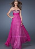 Picture of: Strapless Long Chiffon Prom Dress with Sequin Underlay in Pink, Style: 19543, Main Picture