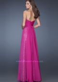Picture of: Strapless Long Chiffon Prom Dress with Sequin Underlay in Pink, Style: 19543, Back Picture