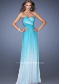 Picture of: Long Strapless Ombre Prom Dress with Embellished Lace in Blue, Style: 19549, Main Picture