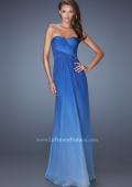 Picture of: Long Strapless Ombre Prom Dress with Embellished Lace in Blue, Style: 19549, Detail Picture 3