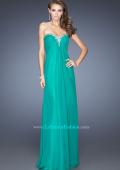 Picture of: Strapless Chiffon Prom Dress Pleated Bodice in Green, Style: 19566, Detail Picture 1
