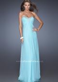 Picture of: Strapless Chiffon Prom Dress Pleated Bodice in Blue, Style: 19566, Detail Picture 2