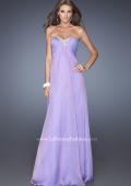 Picture of: Strapless Chiffon Prom Dress Pleated Bodice in Purple, Style: 19566, Detail Picture 3