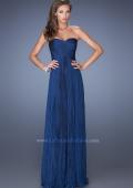 Picture of: Strapless Long Chiffon Prom Gown with Crinkle Pleating in Blue, Style: 19573, Detail Picture 1