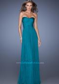 Picture of: Strapless Long Chiffon Prom Gown with Crinkle Pleating in Green, Style: 19573, Detail Picture 2