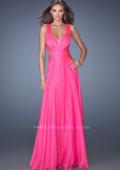 Picture of: Long A-line Chiffon Prom Dress with Sequin Underlay in Pink, Style: 19584, Main Picture