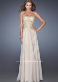 Picture of: Strapless Long Prom Dress with Sheer Lace Corset Bodice in Nude, Style: 19593, Detail Picture 1