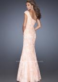 Picture of: One Shoulder Mermaid Prom Dress with Lace Overlay in Orange, Style: 19604, Back Picture