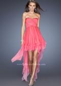 Picture of: High Low Ombre Prom Dress with Bejeweled Trim in Pink, Style: 19634, Detail Picture 1