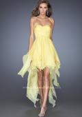 Picture of: High Low Ombre Prom Dress with Bejeweled Trim in Yellow, Style: 19634, Detail Picture 2