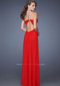 Picture of: One Shoulder Jersey Prom Dress with Embellished Straps in Red, Style: 19639, Detail Picture 2