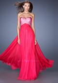 Picture of: Long Chiffon Prom Dress with Sweetheart Sequined Bodice in Pink, Style: 19641, Detail Picture 1