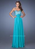 Picture of: Long Chiffon Prom Dress with Sweetheart Sequined Bodice in Blue, Style: 19641, Detail Picture 2