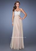 Picture of: Long Chiffon Prom Dress with Sweetheart Sequined Bodice in Nude, Style: 19641, Detail Picture 3