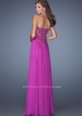 Picture of: Strapless Chiffon Prom Dress with Intricately Pleated Bodice in Pink, Style: 19662, Back Picture