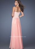Picture of: Strapless Chiffon A-line Prom Dress with Lace Underlay in Pink, Style: 19673, Back Picture