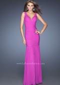 Picture of: Fitted Ruched Mermaid Prom Dress with Sheer Jeweled Back in Purple, Style: 19678, Detail Picture 3
